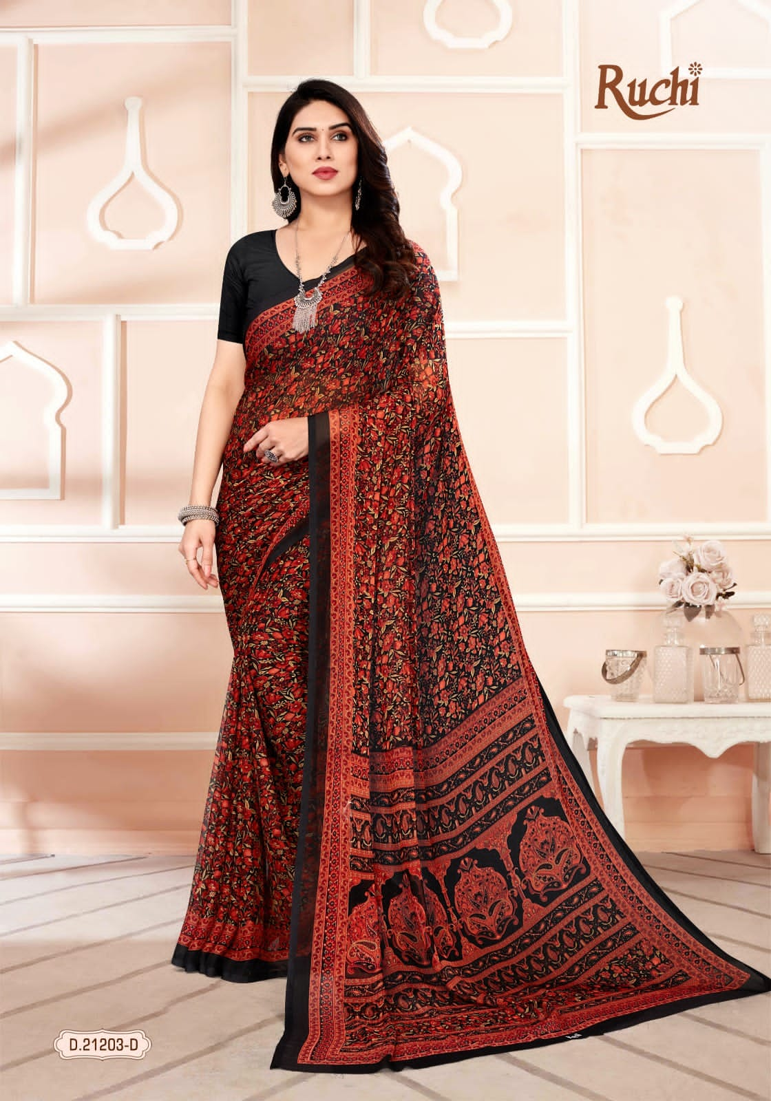 Star Chiffon 93rd Edition.Ruchi Regular Wear Wholesale Printed Sarees